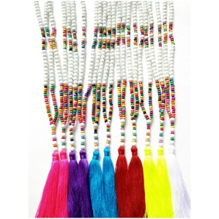 wooden beads colorful mix tassels necklaces handmade 60 Pieces shipping free